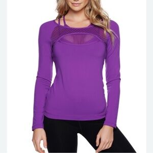 NWT Lorna Jane Long Sleeve Running Top, Purple Workout Top Long Sleeve, Size M